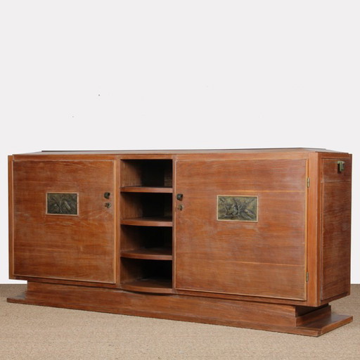 Whitewashed oak sideboard, French work from the 1940s