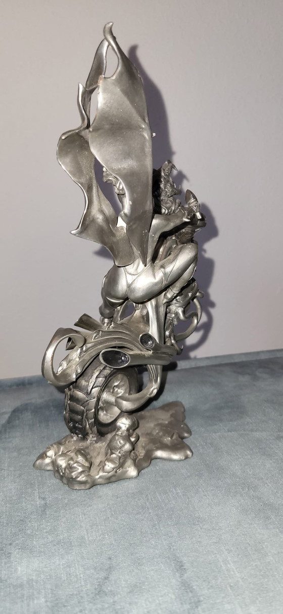 Image 1 of Passion Burns Julie Bell Franklin Mint Tin motocicletta in peltro