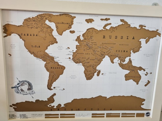 Image 1 of poster world map scratch card new folder