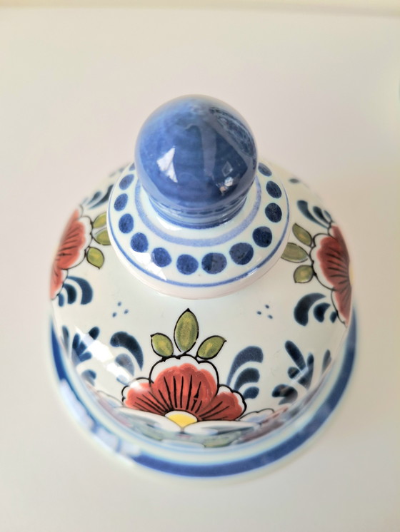 Image 1 of Hermoso tarro de jengibre policromado, intacto, de O.U.D. Delft Nijmegen.