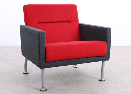 Coalesse Sidewalk High Back Armchair Red