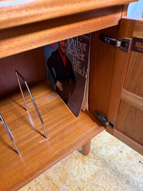 Image 1 of Mid Century Retro Teak Music Cabinet by Nathan (Circa 1960)  A fantastic and funky mid century modern teak music cabinet by Nath