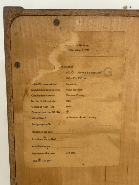 Image 1 of Vintage HellerauDish cupboard Living room cupboard highboard