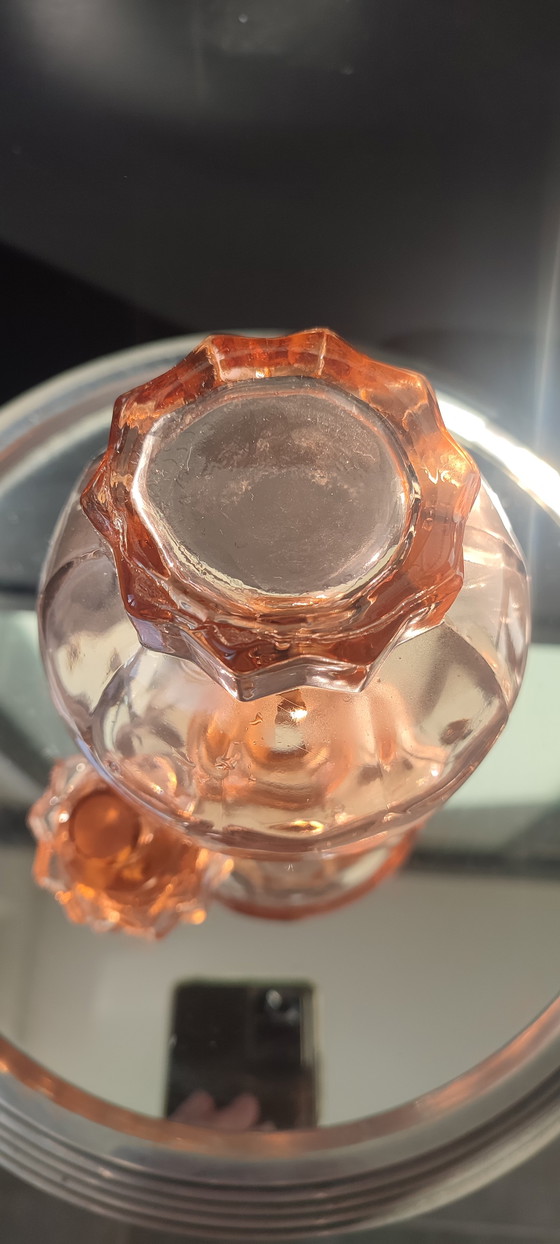 Image 1 of Art Deco Rosaline Glass Carafe (1930-1940)