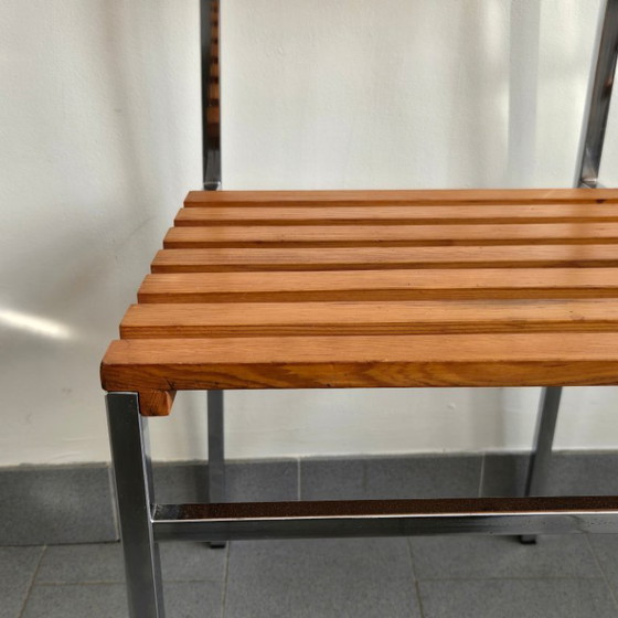 Image 1 of SUITE DE 4 CHAISES VINTAGE 1960 PIN & METAL CHROME 60S DLG CHARLOTTE PERRIAND