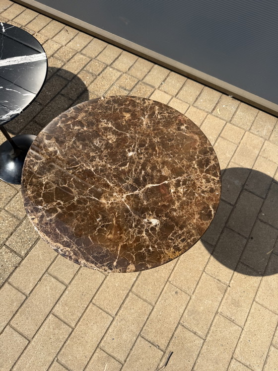 Image 1 of Table d'appoint Knoll Tulip en marbre Emperador en parfait état !! Eero Saarinen