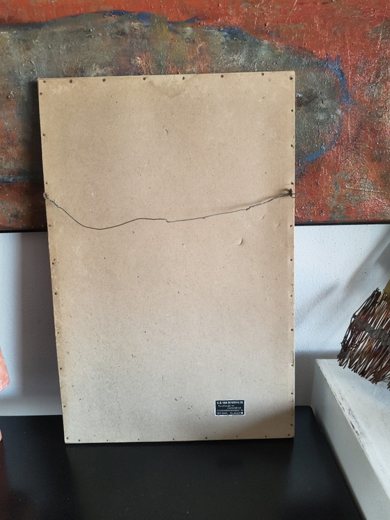 Image 1 of Original 1967 Mid-Century Maya Stone Rubbing – Palenque, Mexico (Framed)