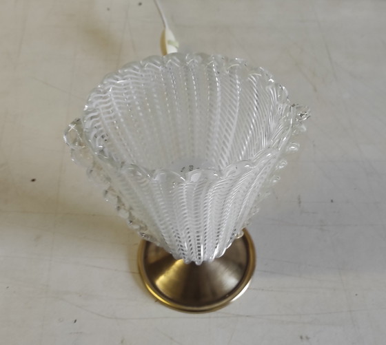 Image 1 of Table lamp with Murano glass shade - mid-20th century