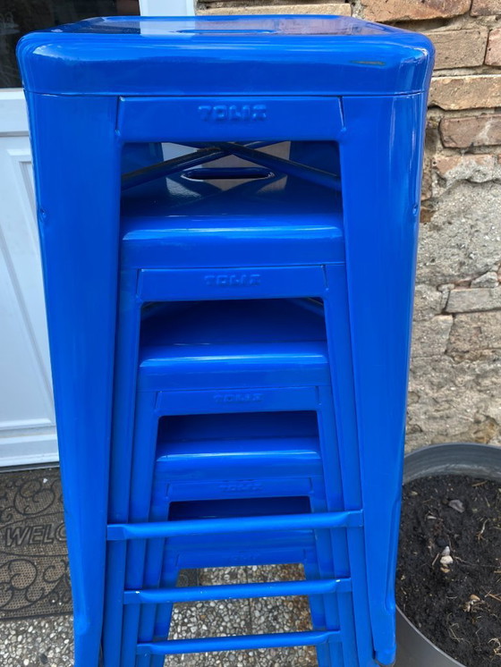 Image 1 of TOLINE H75 stapelbare industriële barkruk, blauw