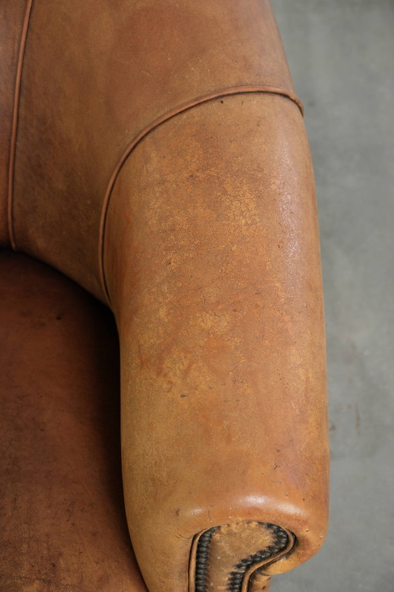 Geleefde schapenleren clubfauteuil met een mooi vintage patina en een comfortabele zit – Leather (photo 8 of 13)