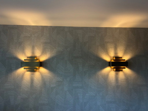 Eichholtz Pegaso wall lamp, 2 pieces, Art Deco, vintage brass/brushed brass
