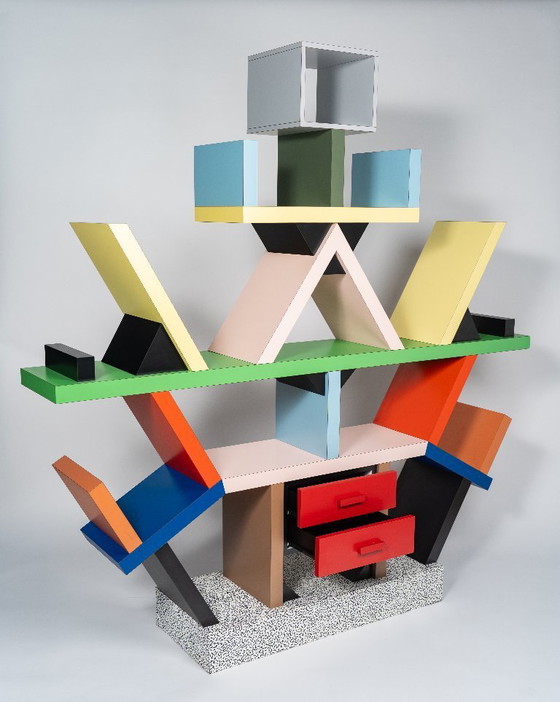 Image 1 of "Carlton" Boockcase designed by E.SOTTSASS edited by Memphis, 1982.