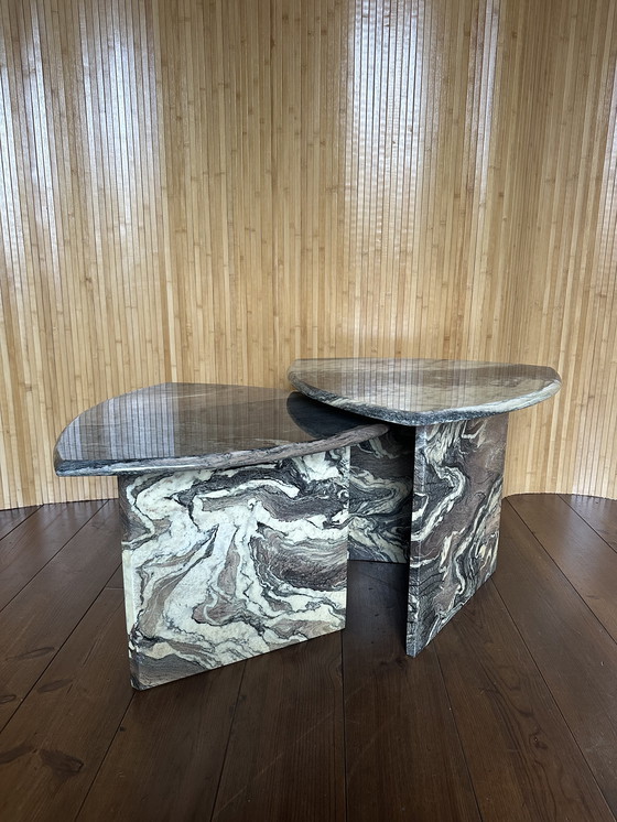 Image 1 of Set di tavolini vintage in marmo Mimi