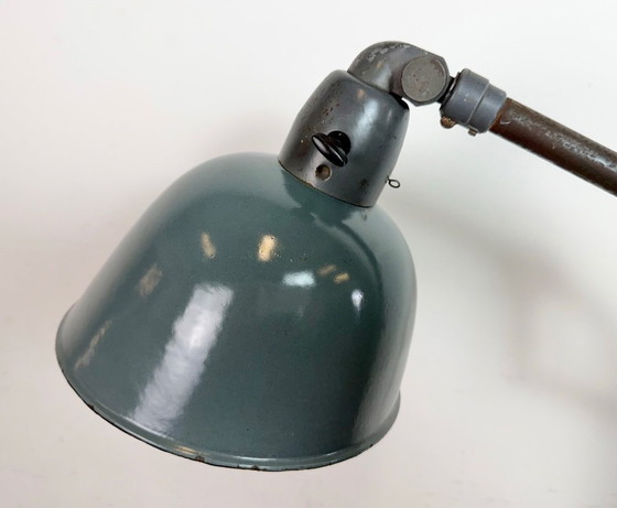 Image 1 of Industrial Grey Enamel Workshop Table Lamp from Siemens, 1950s