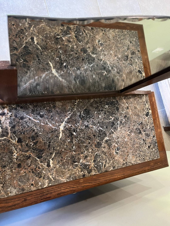 Art Deco Kommode mit facettiertem Spiegel und Marmor. – Kommoden, Marble, Metal (photo 17 of 21)