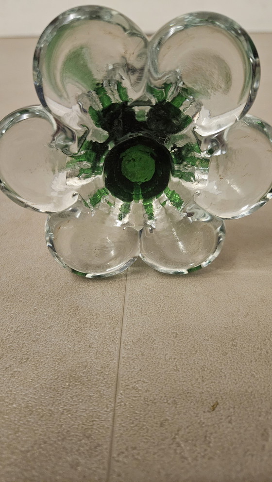 Image 1 of Vase soliflore vert de style Murano