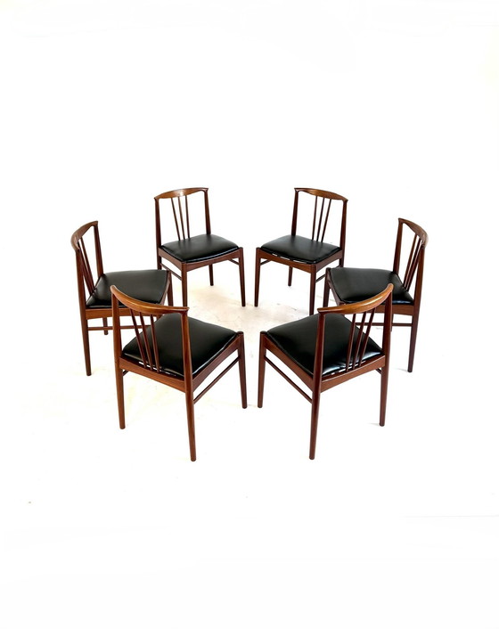 Image 1 of Ensemble de 6 chaises de salle à manger danoises vintage des années 60
