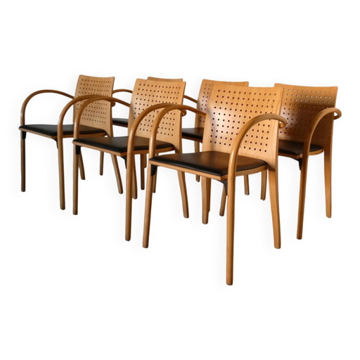 Set aus 6 Stühlen 290F von Wulf Schneider für Thonet, 1990