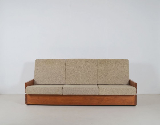 Image 1 of Set Brutalistische zetels in massief hout, jaren '70