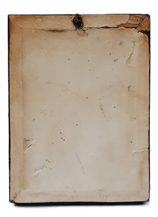 Image encadrée du milieu du siècle de fleurs séchées 18 x 13 cm