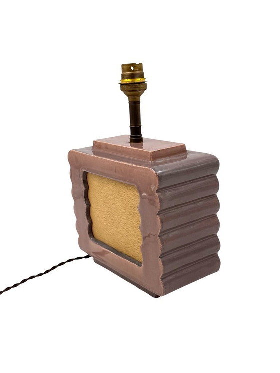 Image 1 of Art deco Keramik-Tischlampe, Andre Fau Boulogne Frankreich um 1940