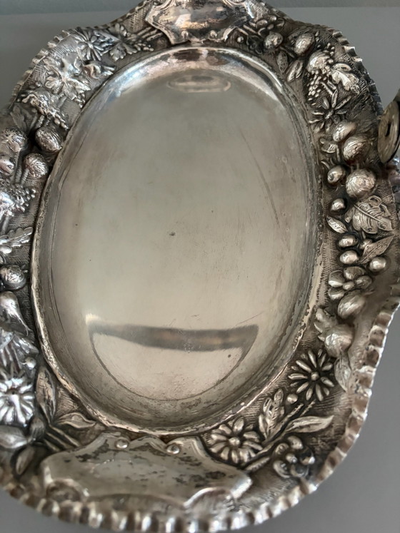Elegante cestino vintage con motivi floreali, Accessori da tavola, Altro, Argentato (foto 5 di 10)