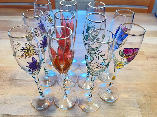 Wunderschönes Set 11 Sektgläser Champagnerflöten Paul Nagel Tiffany-Serie – glazen karaffen, Glass (photo 2 of 14)
