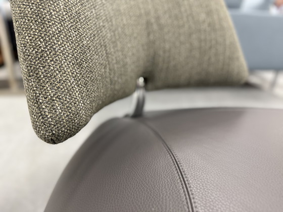 Image 1 of Poltrona Leolux Pallone Grigio Pelle Tessuto Verde