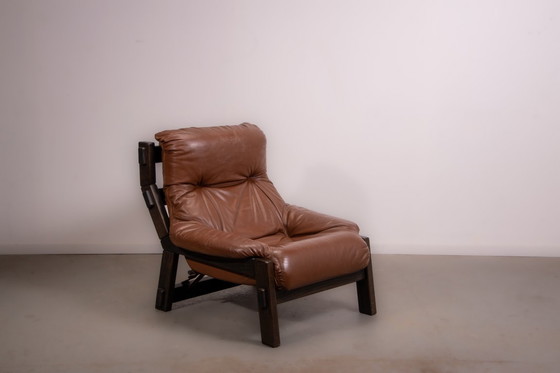 Image 1 of Divano e poltrona brutalisti olandesi disegnati da Gerard Van den Berg per Montis. Circa 1980