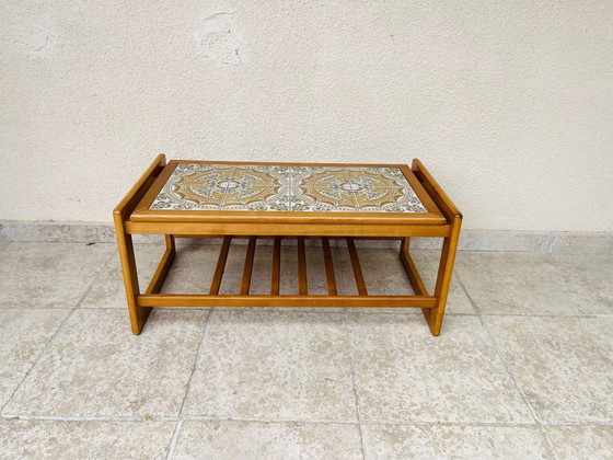 Image 1 of Scandinavian coffee table in teak and ceramic, 1960