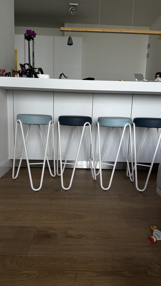 Image 1 of Lot de 4 tabourets de bar Midj Apelle JUMP H65 - Designer Italian Seating