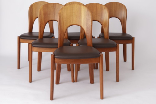 6 sedie vintage Niels Koefoed anni '70 in teak danese