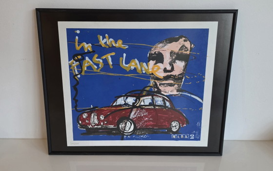 Image 1 of Serigrafia di Herman Brood - In the Fast Lane (Jaguar Mark 2)