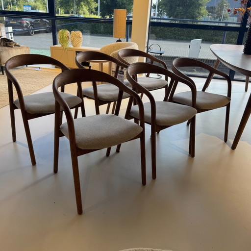 Rayven - Marrone - Set da 6 – Eleonora, eetkamerstoelen, Wood, Plastic
