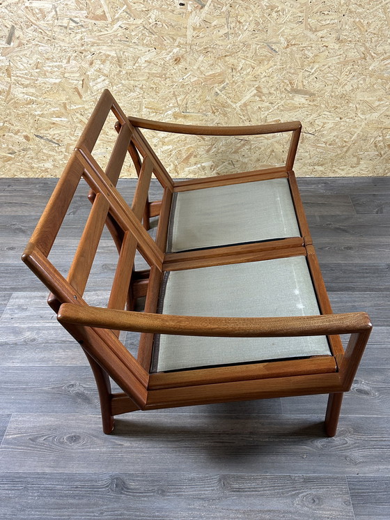 Image 1 of 60s 70s teak couch sofa 2-seater by Glostrup Møbelfabrik Denmark Design
