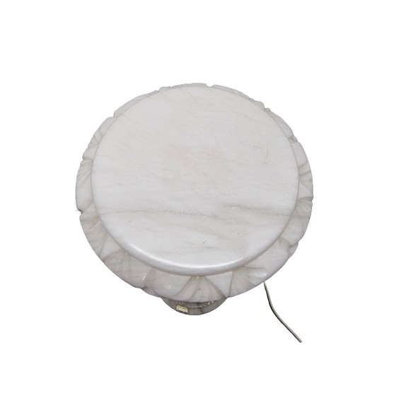 Image 1 of Pilier vintage en albâtre avec lampe