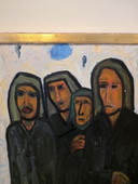 André Bulthé (1923–1996) – Expressive portrait of four figures – Oil on canvas