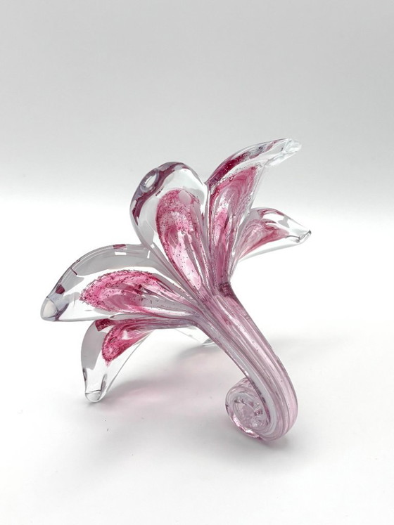 Image 1 of coppia di fiori in vetro artistico realizzati a mano in Italia, secondo la tradizione veneziana di murano, di 20x20x11.