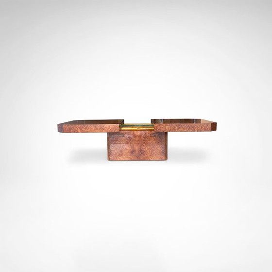 Burl Wood Coffee Table With Bar By Maison Lancel France 1980s (photo 6 of 10)
