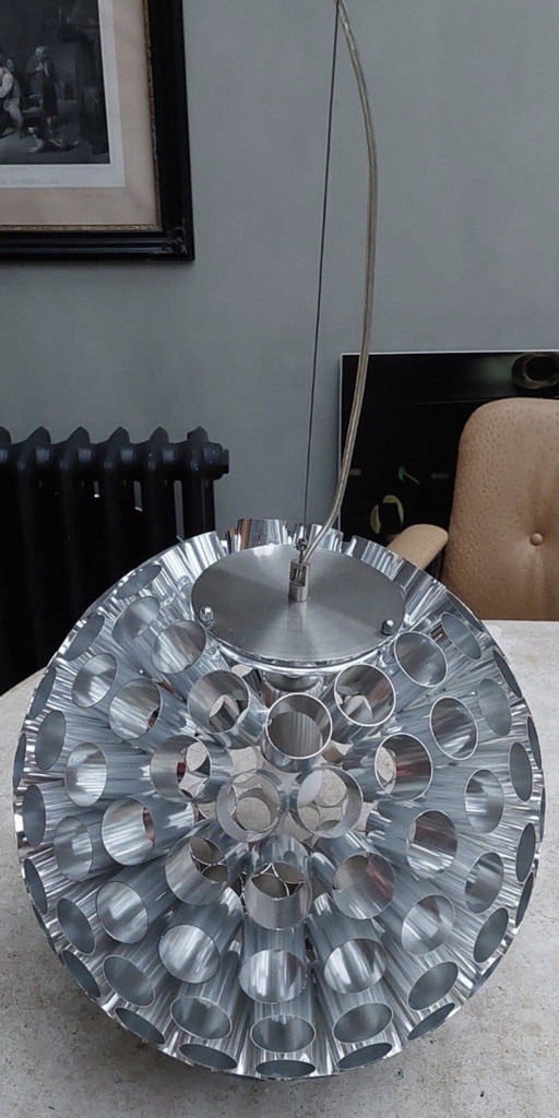 Vintage Rare Space Age Kenwell Hanglamp – hanglampen, Metal (photo 2 of 6)