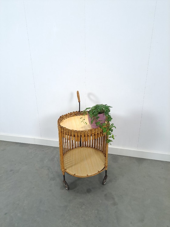 Image 1 of Carrito de bambú, mesa auxiliar