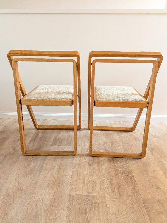 Image 1 of Sedie pieghevoli in stile Mid-Century Modern – Aldo Jacober, modello "Trieste" (coppia)