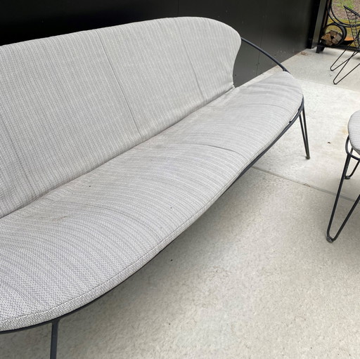 Banc de jardin Joli Wire avec repose-pieds