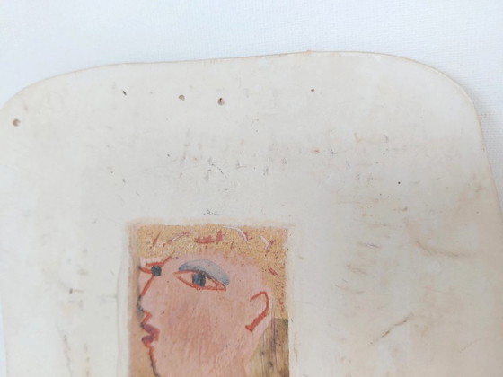 Uniek Wandportret – Belgische Studiokeramiek – Jaren '90/00 – Schilderijen & Tekeningen, Ceramic (photo 5 of 9)