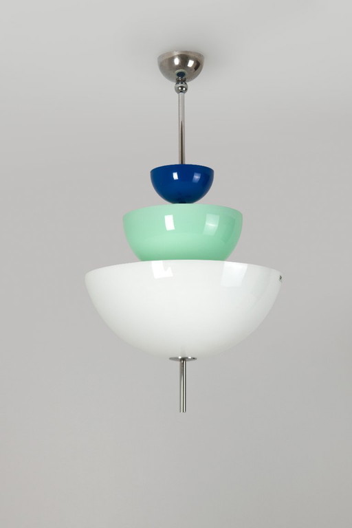 Lámpara de araña/colgante de cristal de Murano estilo Memphis de los años 80, rara - Tre