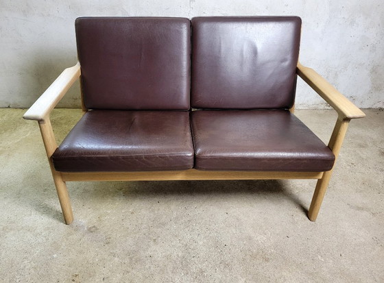 Image 1 of Divano vintage a due posti GE265 di Hans J. Wegner per Getama