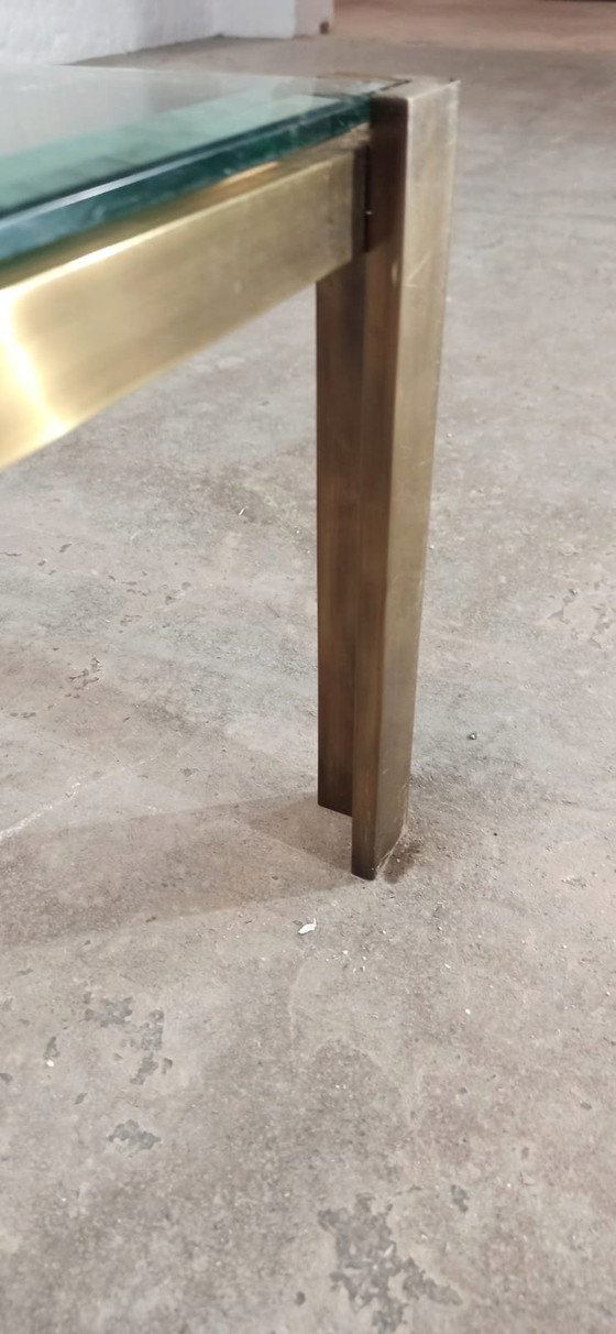 Image 1 of Vintage glass and brass coloured frame coffee table 