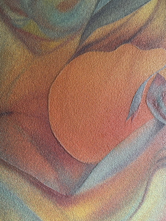 Image 1 of Mukalenge wa Mukalenge (Kinshasa) – Ecstasy at Thilmade - No. 16
Sandwork – Oil and sand on canvas, 70 × 100 cm, circa 1975-1985