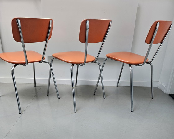 Image 1 of Sillas tubulares Brabantia, color naranja, años 70.