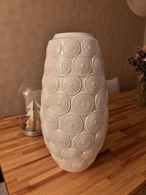 Seltene Op-Art-Bodenvase aus Westdeutschland
